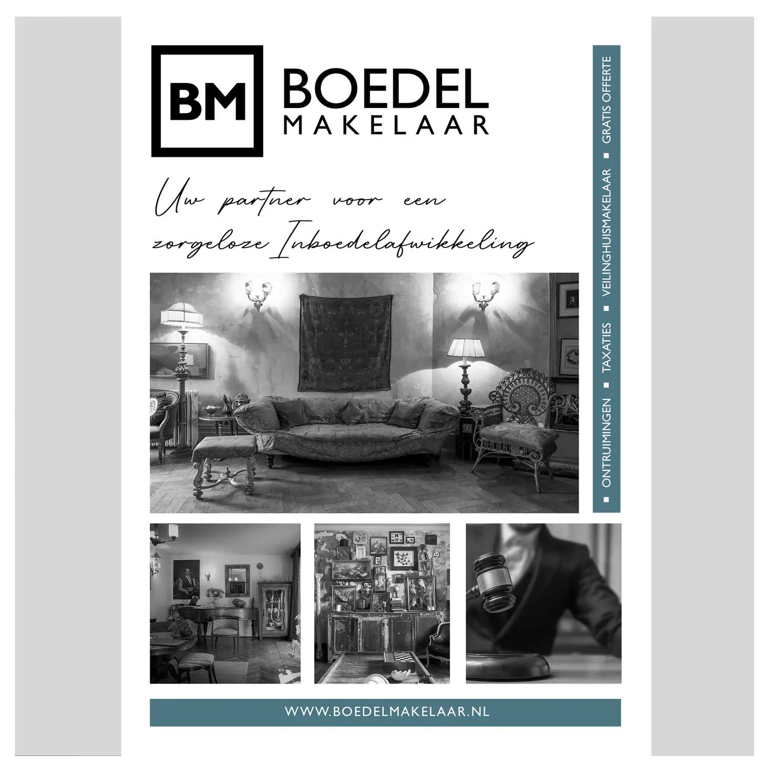 Boedelmakelaar — identity in print