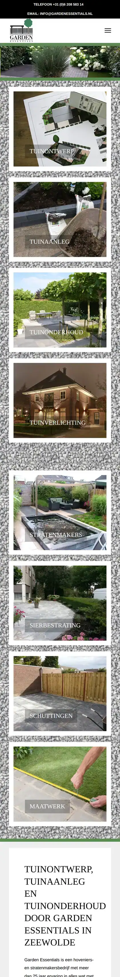 Garden Essentials on a phone