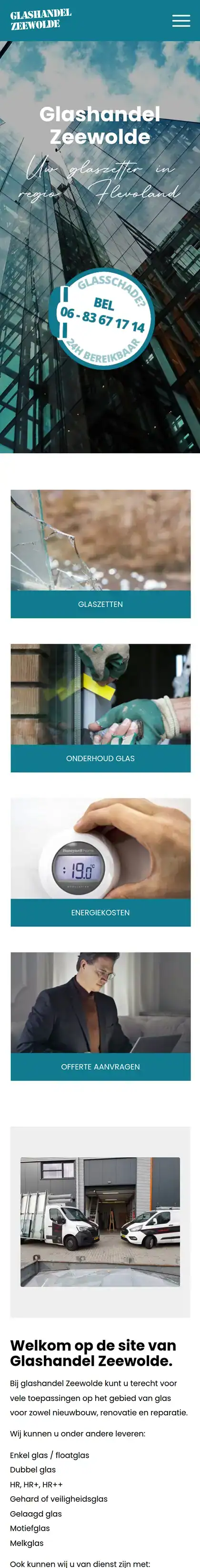 Glashandel Zeewolde on a phone