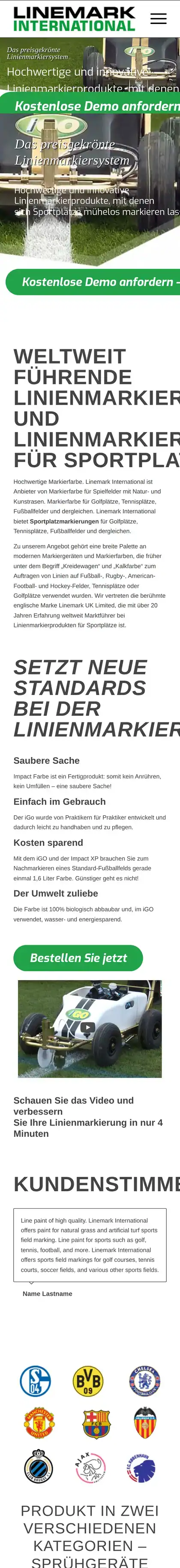 Linemark International AT on a phone