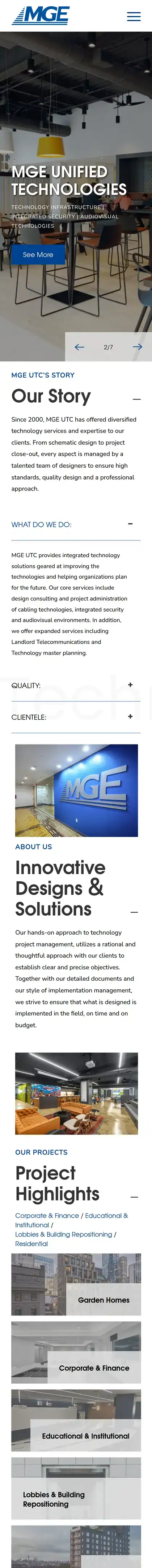 MGE Unified Technologies on a phone