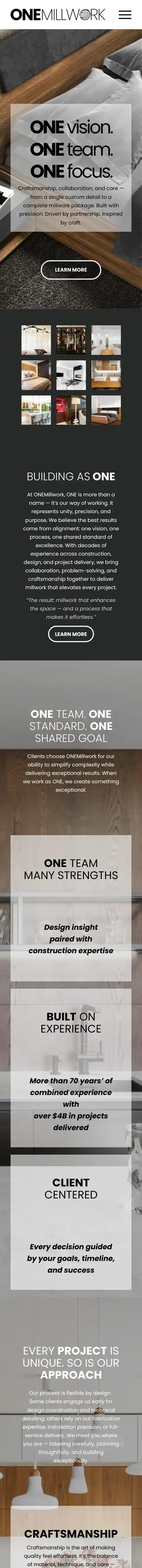 ONE Millwork on a phone