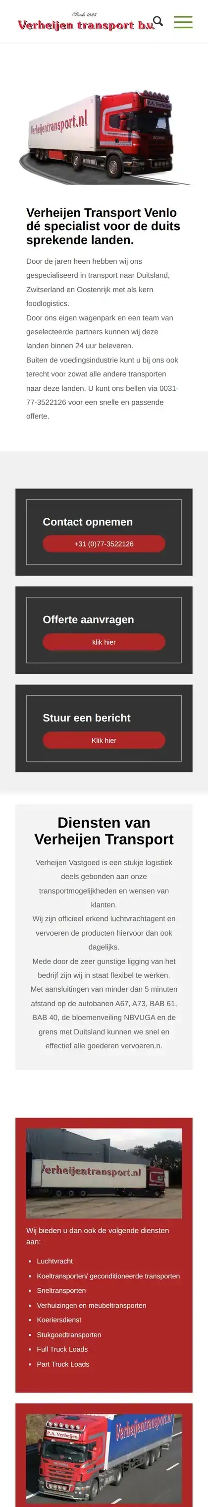 Verheijen Transport on a phone